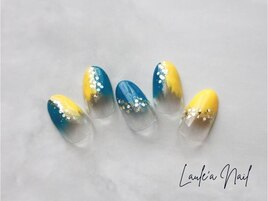 【定額】塗りかけネイル ブルー