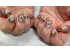 ぷっくりフラワーネイル