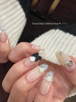アイシャル(AISHARE)/tweeb nail×ribbon nail