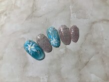 アンジュール(andulte)/青花と煌めきグリッターネイル