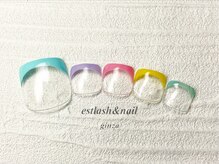 エストラッシュアンドネイル 銀座店(est lash&nail)/フットパステルフレンチネイル
