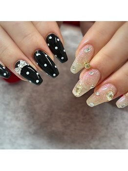 アンド アール(and.R)/ドット×宝石ネイル☆