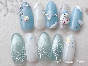 ラピス 自由が丘(Lapis)の写真/時間内ならアートやり放題！オフ・補強・長さだしも込みの定額制★冬の大人可愛いネイルは当店へ♪