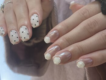 ドット×バラ