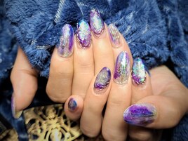 キラキラ奥行きネイル♪
