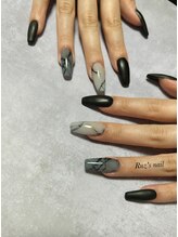 ラズネイル(RUZ'S NAIL)/【秋本】ブラックマットネイル
