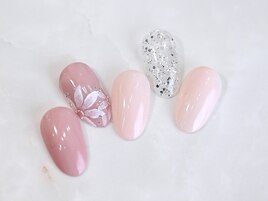 フラワー☆くすみオフィスピンク