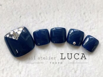 ネイルアトリエルカ(nail atelier LUCA)/S-15 ネイビーホロフットネイル