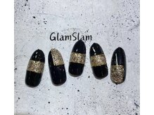 グラムスラム(GLAMSLAM)/ブラック大人ネイル