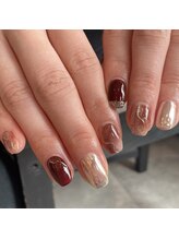 ネウィ ネイル 京橋(newi nail)/赤×オーロラ【newiネイル】