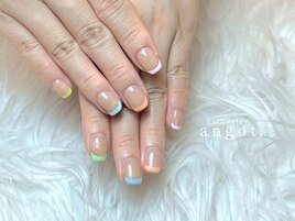 カラフルフレンチネイル