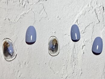 フレイムス アイラッシュ アンド ネイル(FRAMES)/パステルブルーニュアンスネイル