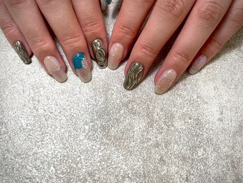 ネイル マックスケリー 大阪梅田(MAXKELLY)/個性的ミラーネイル