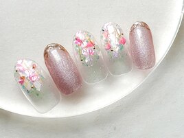 オーロラ×シェルネイル