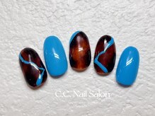 シーシーネイルサロン 池袋(C.C.Nail salon)/秋ネイル/ブラウン/べっ甲