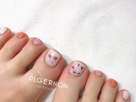 フットの押し花ネイル☆
