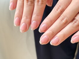 ラメフレンチ×ミラーライン