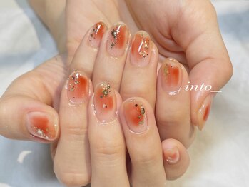 ネイルサロン イントゥ(into_)/テラコッタ　ニュアンス　クリア