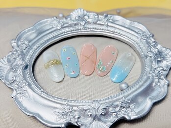 センシー ネイル スタジオ(Sensy Nail Studio)/カラーグラデ + 押し花