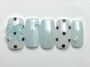 ジェミーネイル イケブクロ(Jemiy nail ikebukuro)/ドットリボン¥8500