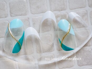 ネイルサロン ブランシュール(Nail Salon Blancheur)/ニュアンスブルーフレンチネイル