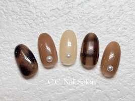 秋ネイル/ブラウン/チェック