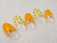 ケージュール(Kjour)/イエロー　逆フレンチ　ドット