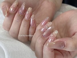 キラキラお花ネイル