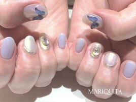 春カラー☆持込バタフライネイル
