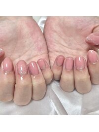 ワンカラー+ラメアート