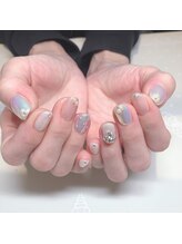 ネイルサロン マハロ 横浜四季の森フォレオ店(Nail Salon Mahalo)/オーロラミラー＆Vカット