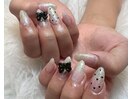 ハートホロネイル/リボンネイル