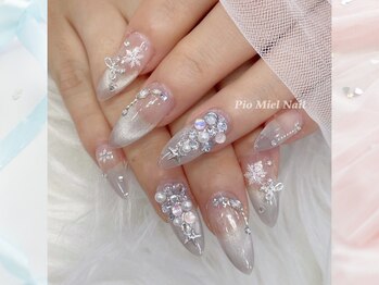 ピオミエルネイル 新宿(pio miel nail)/シルバーグラデスノークリスタル