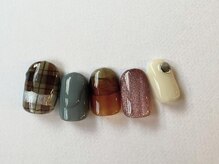 アイネイルズ 梅田店(I nails)/個性派チェックぷっくり