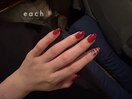 ボルドー×チェック柄