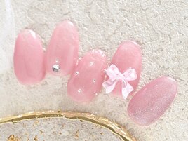 ちゅるんネイル/リボンネイル