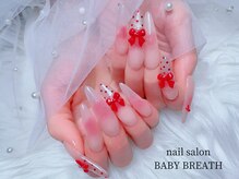 ベイビーブレス(BABY BREATH)/持ち込み☆チーク×ドットネイル