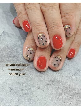 プライベート ネイルサロン マーマ(murmur)/シースルードットネイル
