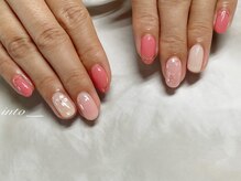 ネイルサロン イントゥ(into_)/桜　ピンク　ガーリー　ミラー