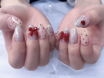 ハートリボンネイル♪