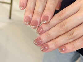 ラメフレンチ×ミラーライン