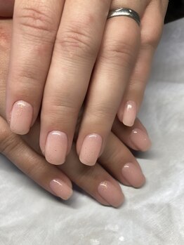 サフィールネイルサフィールネイル(Saphir nail)/シアーピンク×ゴールドラメ