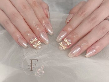 フルゥ エビス(fl EBISU.)/リボン/ワンホンネイル