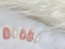 細フレンチ/マグネットネイル