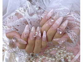 リボン レース ピンク