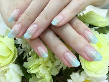 プルミエ ネイル(Premier Nail)/パールブルー☆ラメグラデ