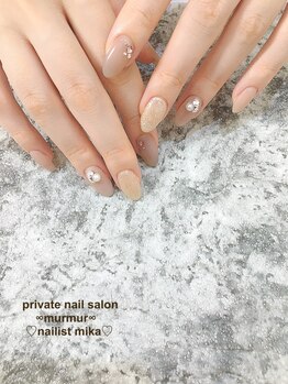 プライベート ネイルサロン マーマ(murmur)/シンプルビジューネイル