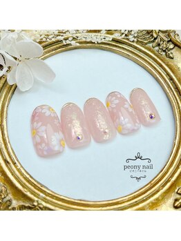 ピオニーネイル(peony nail)/5月デザイン　花かんむり