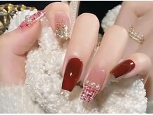 ヘブン ネイル 鶯谷(HEAVEN Nail)/レッドツイードネイル