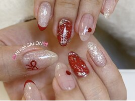 バレンタインネイル